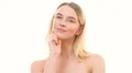 The beauty woman flirting on the white background. slow motion 4k or 4k+ Resolution