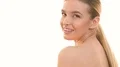 The beauty woman posing on the white background 4k or 4k+ Resolution