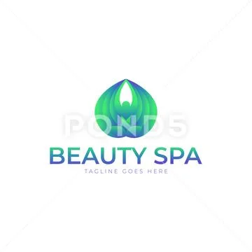 Beauty yoga logo Stock Illustration