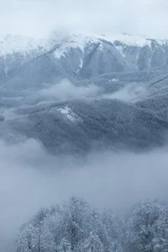 Beauyiful veiw mountains with clouds Stock Photos