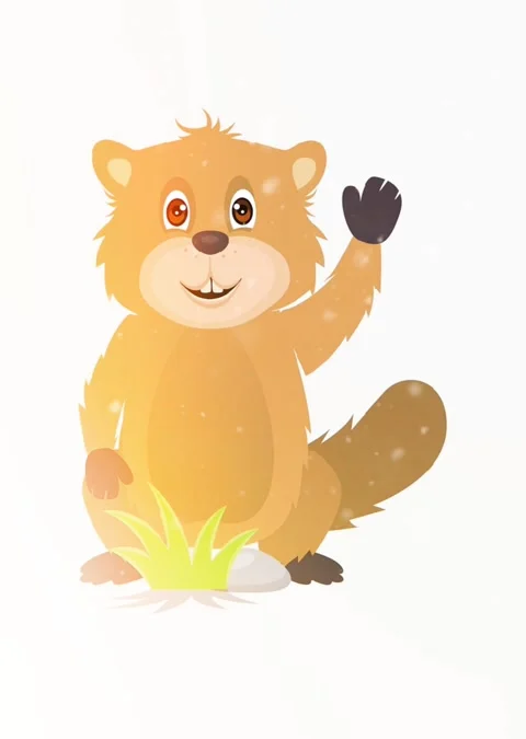Beaver Art Animation Stock Footage 259425656