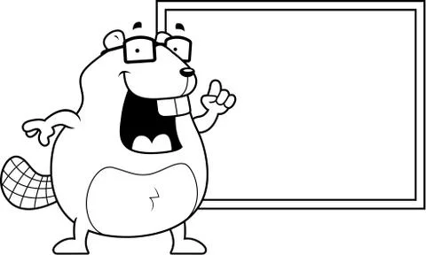 Beaver Chalkboard Stock Illustration