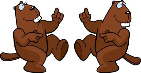 Beaver dancing Stock Illustration