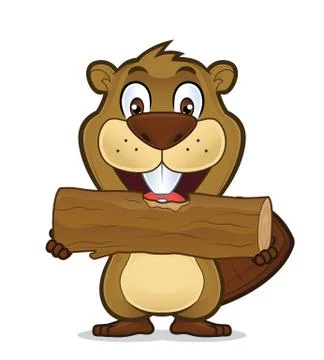 Beaver eating wood Stock Illustration