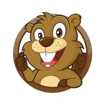 Beaver giving thumb up Stock Illustration