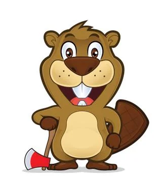 Beaver holding an axe Stock Illustration