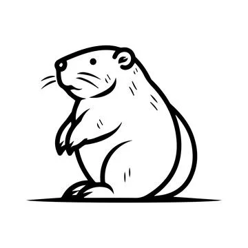 Beaver icon or modern line symbol. Vector line art and icon design with bol.. 스톡 일러스트