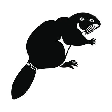 Beaver icon, simple style Stock Illustration
