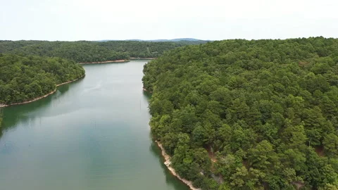 Beaver Lake Arkansas - Pull and Rise Stock Footage 137334946