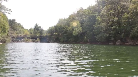 Beaver Lake Arkansas View From Boat Stock Footage