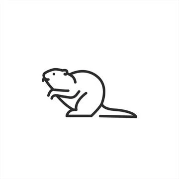 Beaver Line Icon Illustrazione stock