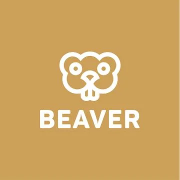 Beaver lines vector an outline monochrome minimalism modern trend monogram Stock Illustration
