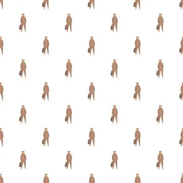 Beaver mascot character repeating seamless pattern design Stock Illustration