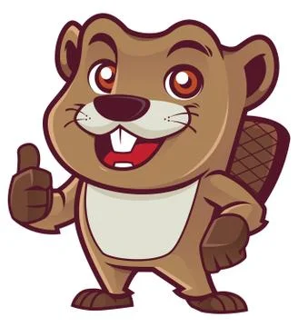 Beaver Mascot on White Stockillustratie