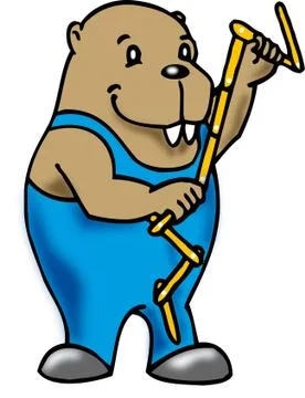 Beaver with meter Stock-Illustration