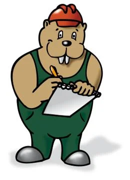 Beaver with notebook Stock-Illustration