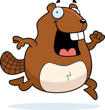 Beaver Running Stock Illustration