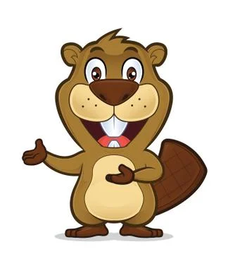 Beaver showing something Stock Illustration