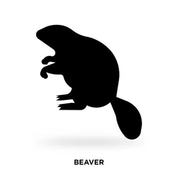 Beaver silhouette Stock Illustration