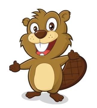 Beaver in welcoming gesture Stock Illustration