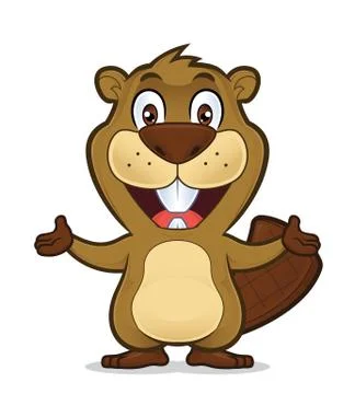 Beaver in welcoming gesture Stock Illustration