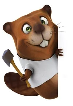 Beaver with a white tshirt Ilustración de archivo