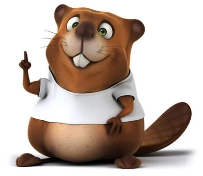 Beaver with a white tshirt Ilustración de archivo