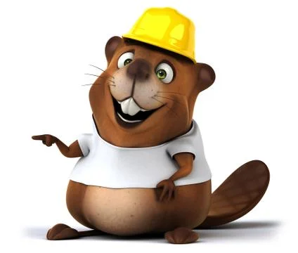 Beaver with a white tshirt Ilustración de archivo