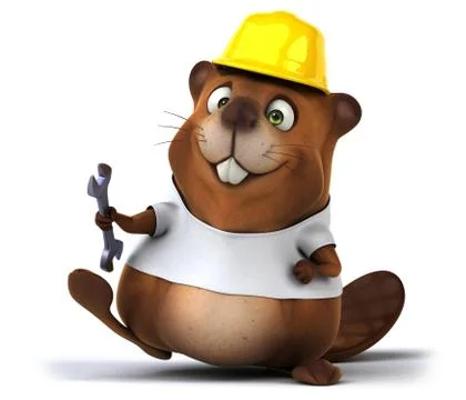 Beaver with a white tshirt Ilustración de archivo