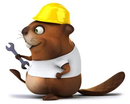 Beaver with a white tshirt Ilustración de archivo