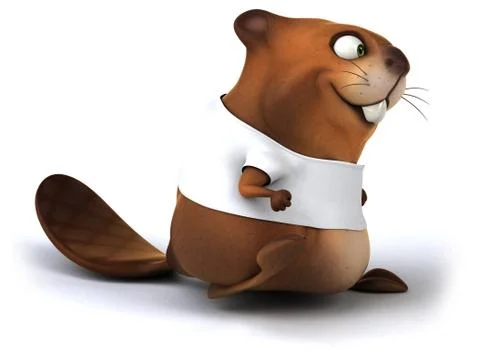 Beaver with a white tshirt Ilustración de archivo