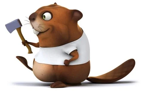 Beaver with a white tshirt Ilustración de archivo