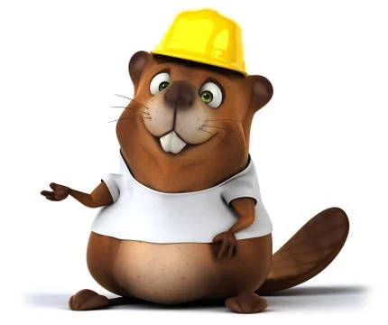 Beaver with a white tshirt Ilustración de archivo