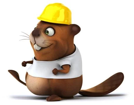 Beaver with a white tshirt Ilustración de archivo