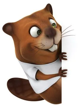 Beaver with a white tshirt Ilustración de archivo