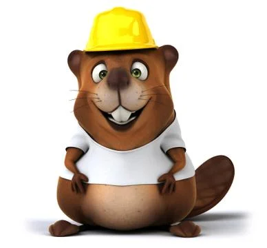 Beaver with a white tshirt Ilustración de archivo