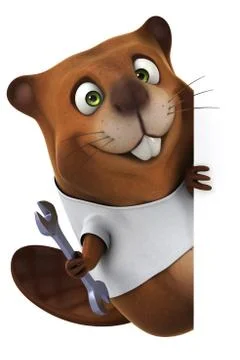 Beaver with a white tshirt Ilustración de archivo