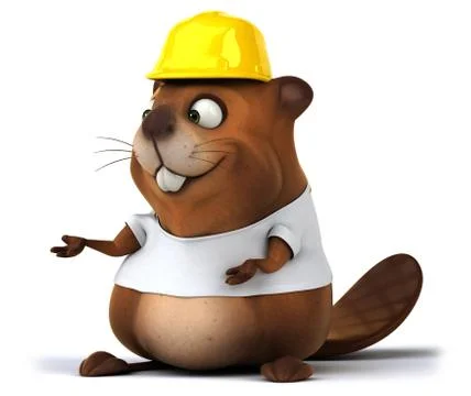 Beaver with a white tshirt Ilustración de archivo