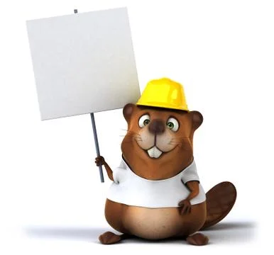 Beaver with a white tshirt Ilustración de archivo