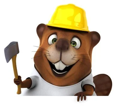 Beaver with a white tshirt Ilustración de archivo