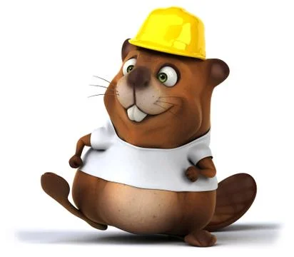 Beaver with a white tshirt Ilustración de archivo