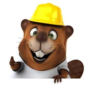 Beaver with a white tshirt Ilustración de archivo