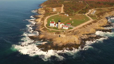 Beavertail Lighthouse Stock Footage 313967838