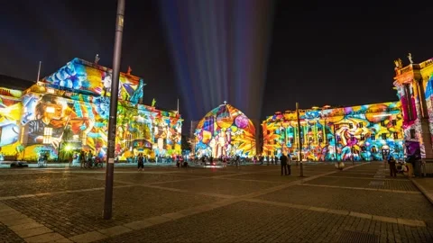 Bebelplatz, State Opera (left), St. Hedwig's Cathedral, Hotel de Rome (center 스톡 동영상 142246091