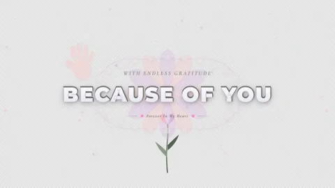 Because of you text design with decorative elements Stock Footage 344616171