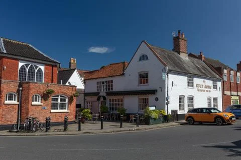 BECCLES, UK - 22/06/2019: The historic Swan House inn and restaurant Stock Photos