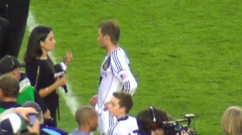 Beckham after final game zoom out - HD Video stock 12707129