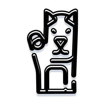 Beckoning cat bringing good fortune and luck icon Stock Illustration