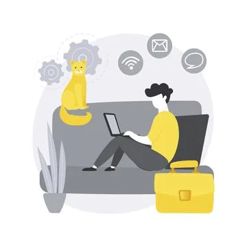 Become a freelancer abstract concept vector illustration. Stock Illustration