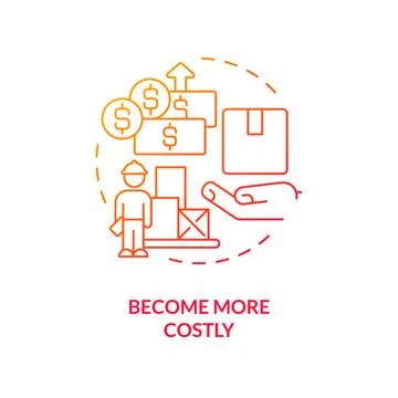 Become more costly red gradient concept icon Ilustração Stock